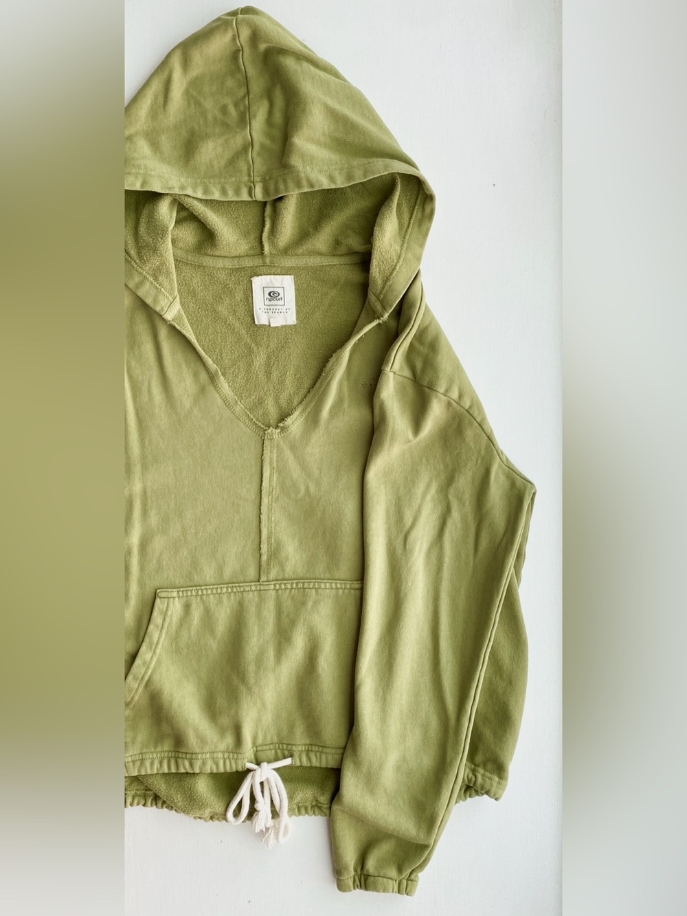 *LIKE NEW* Rip Curl 100% Cotton Light Olive Green Hooded Sweatshirt